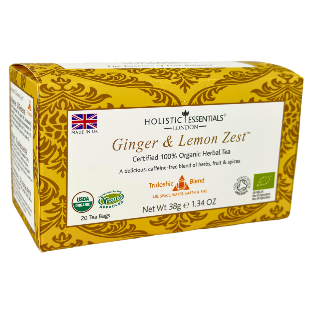 Ginger & Lemon Zest™ - Organic Herbal Tea - Tridoshic Blend