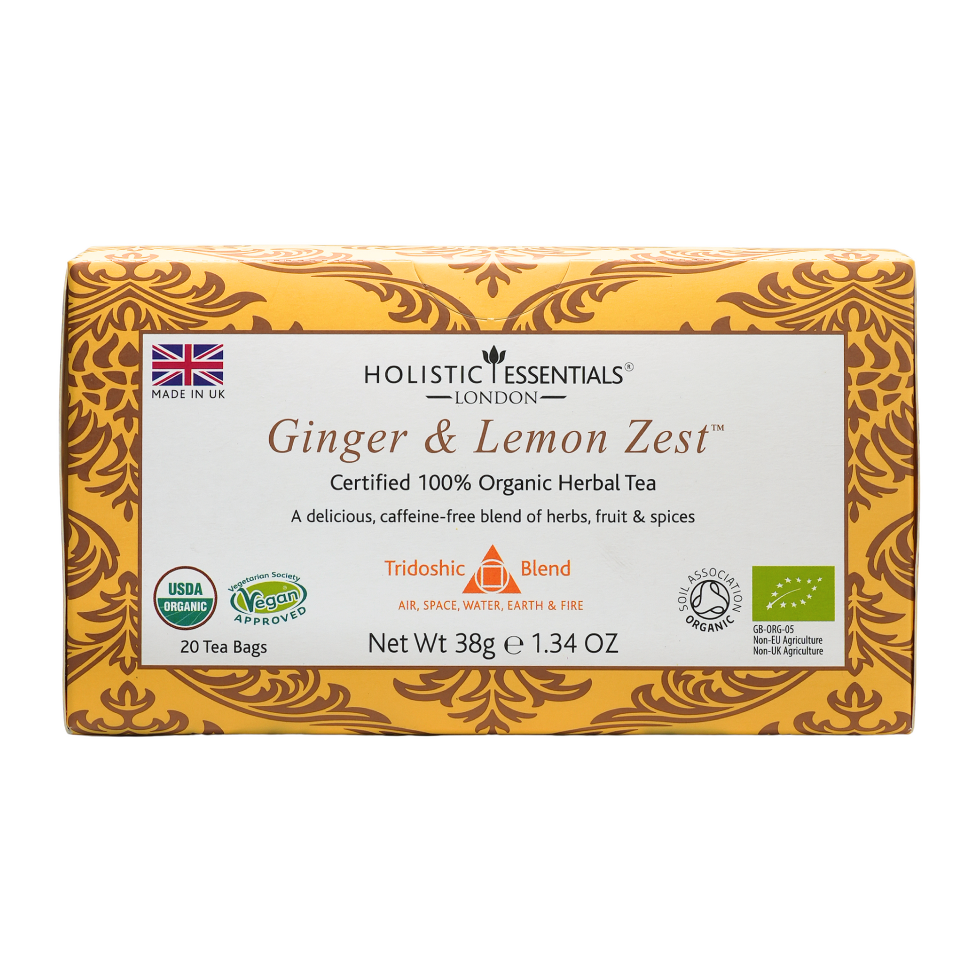 Ginger & Lemon Zest - Ayurvedic Herbal Tea | Holistic Essentials