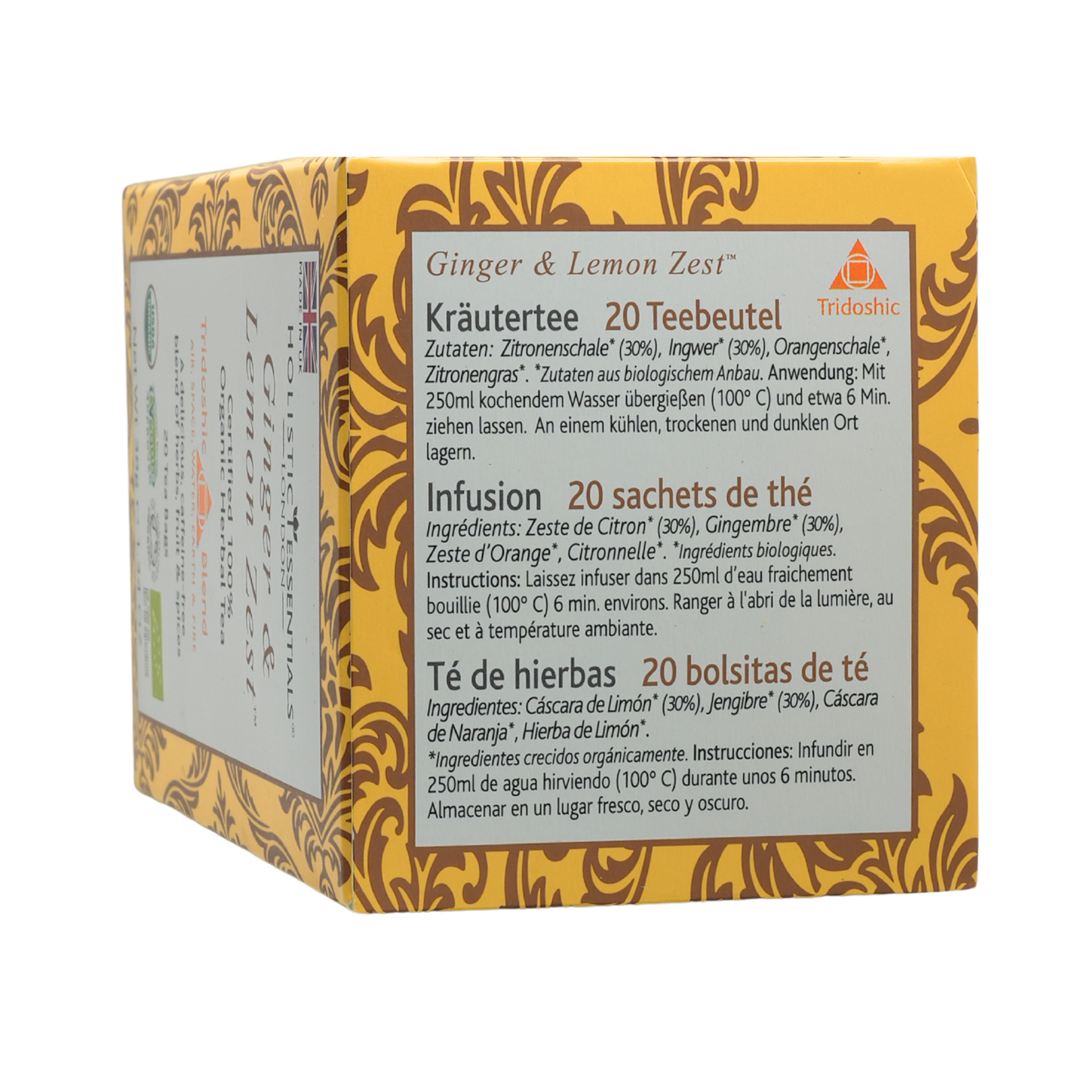 Ginger & Lemon Zest - Ayurvedic Herbal Tea | Holistic Essentials