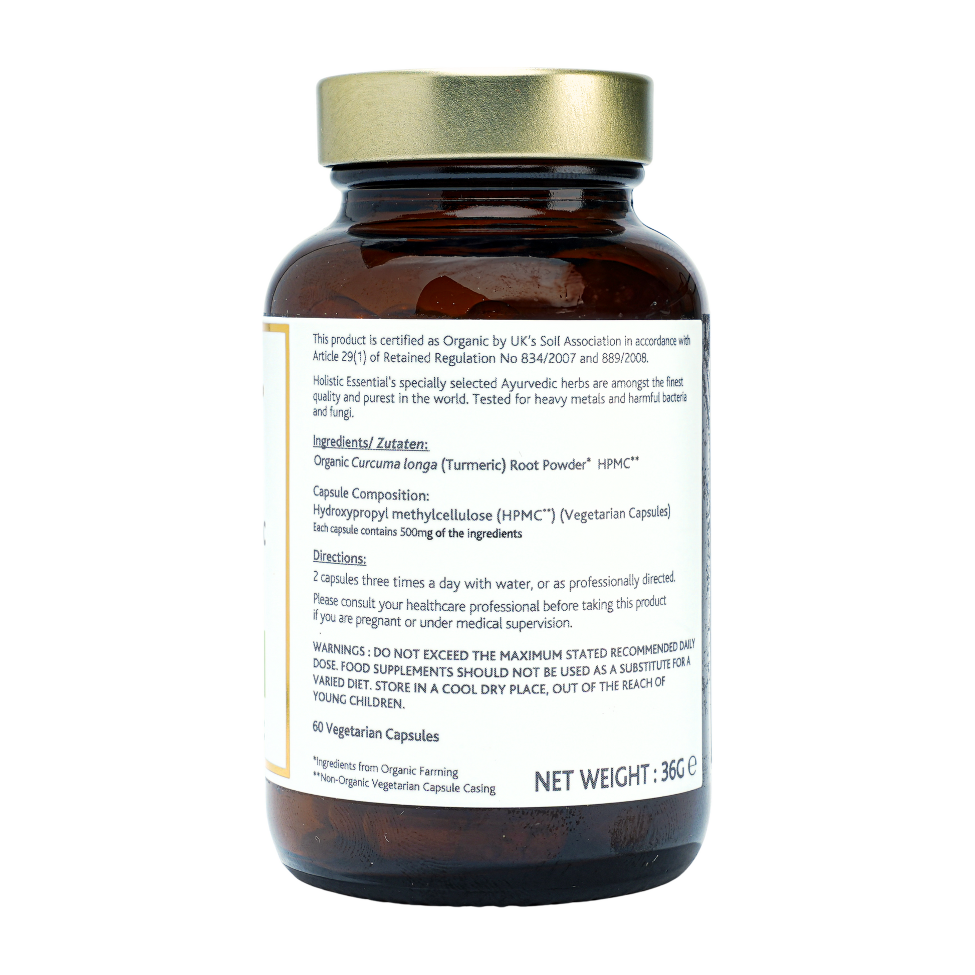 Organic Turmeric Capsules | Holistic Essentials