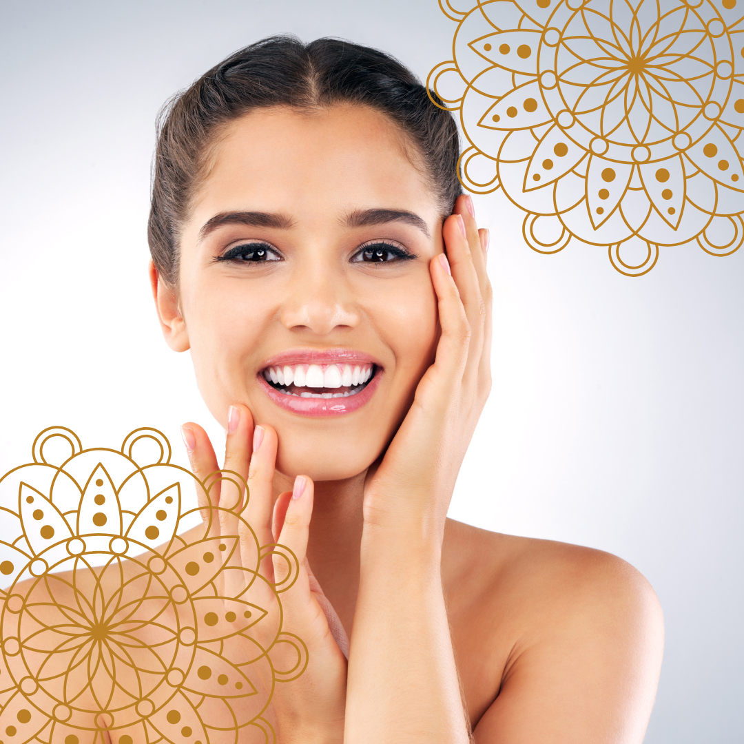 Holistic Essentials blog image of woman touching her face