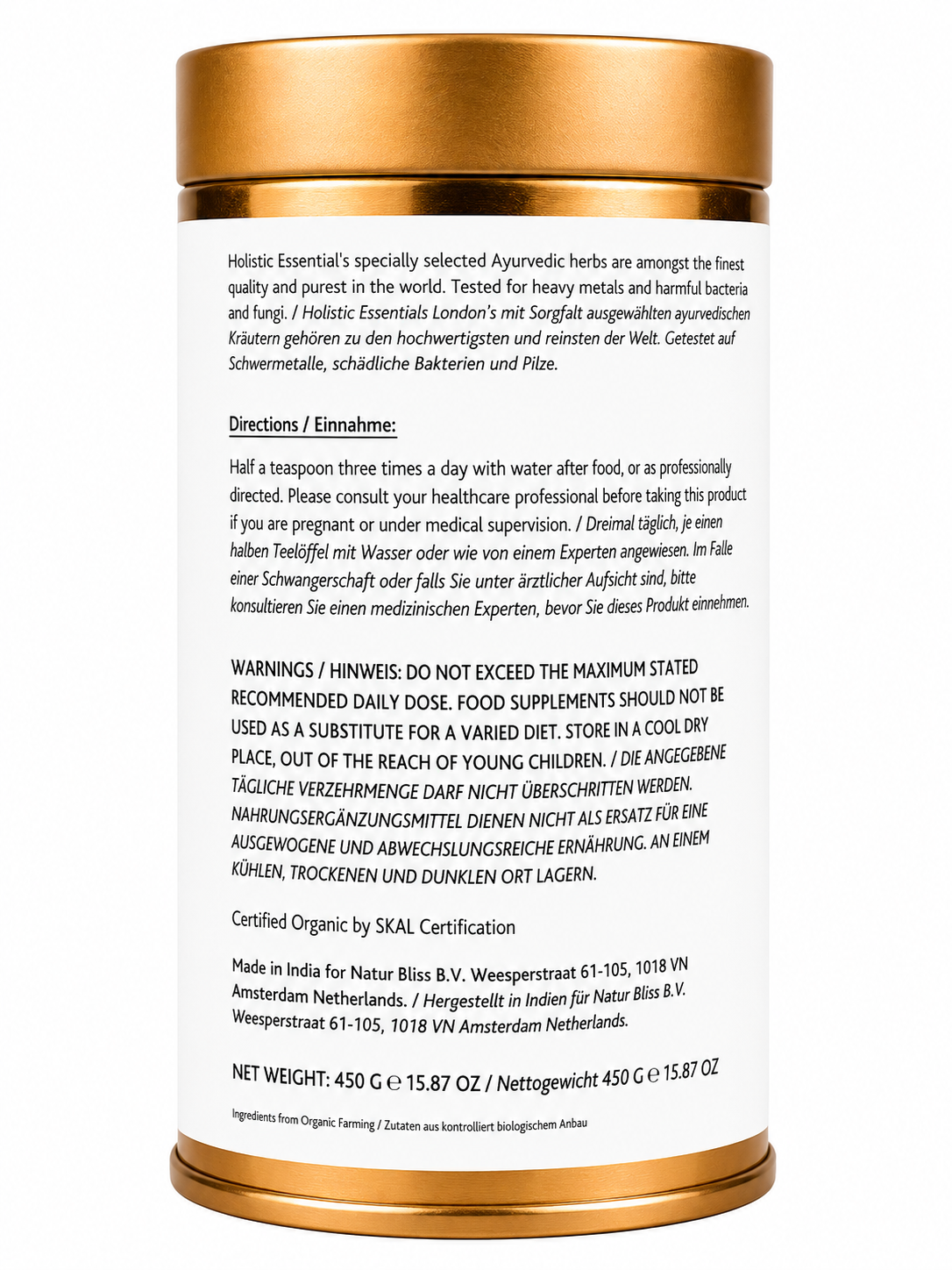 Organic Ashwagandha Powder 450g | Holistic Essentials - Directions
