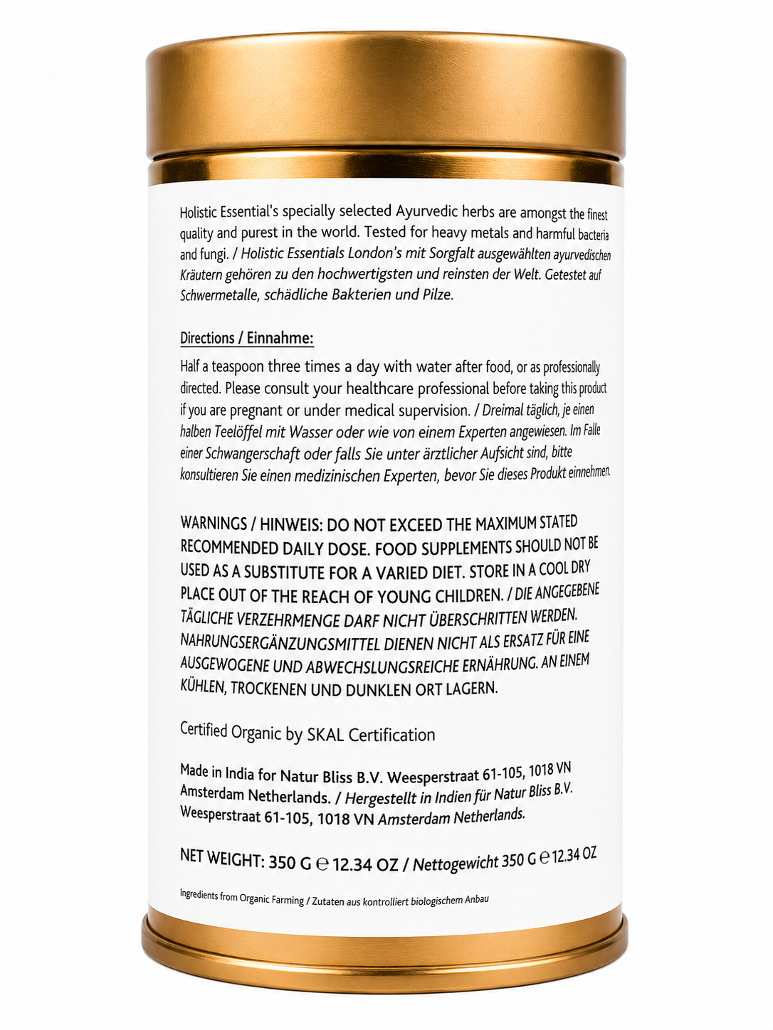 Organic Shatavari Powder 350g | Holistic Essentials - Directions