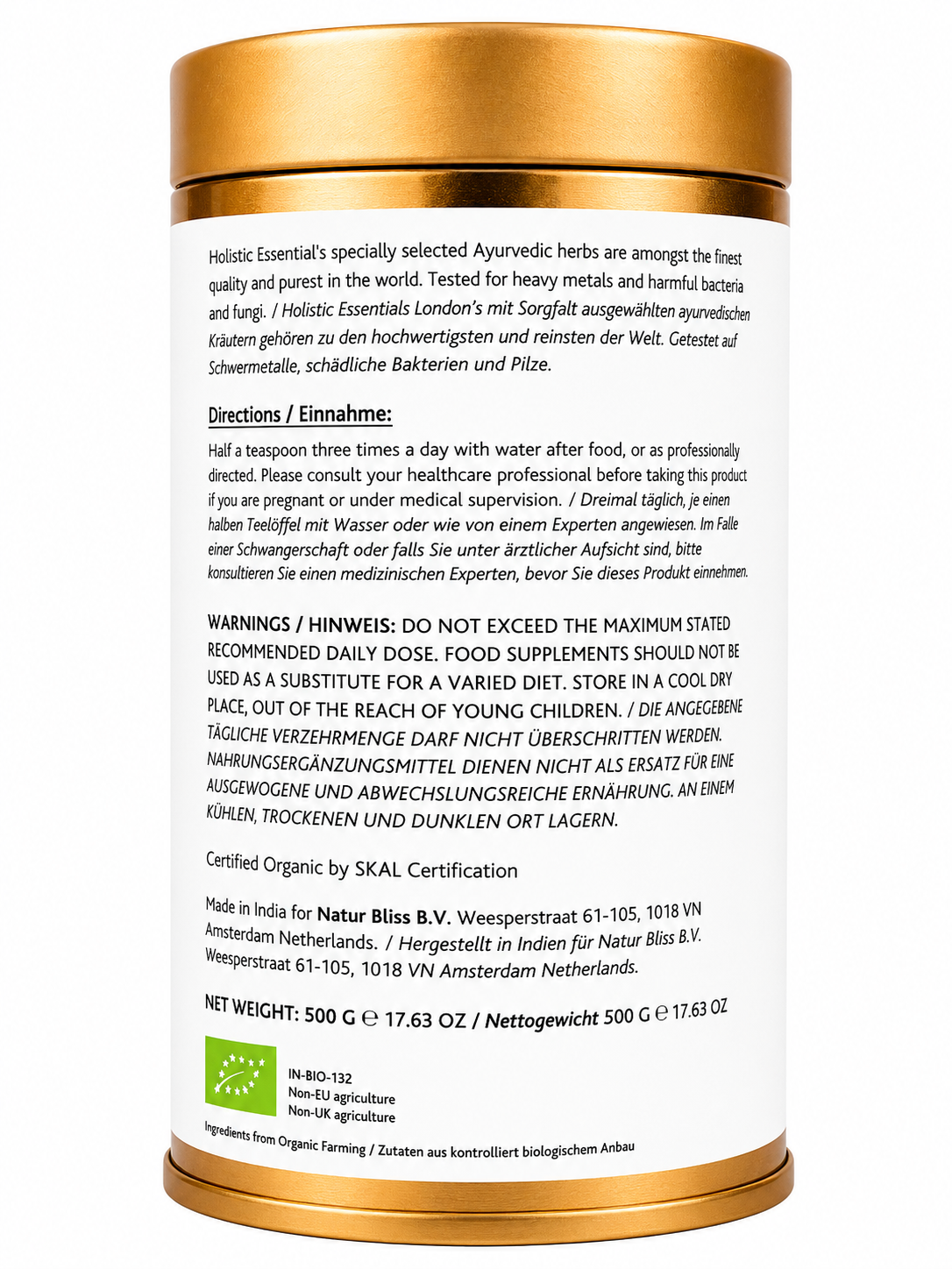 Organic Turmeric Powder 500g | Holistic Essentials - Directions