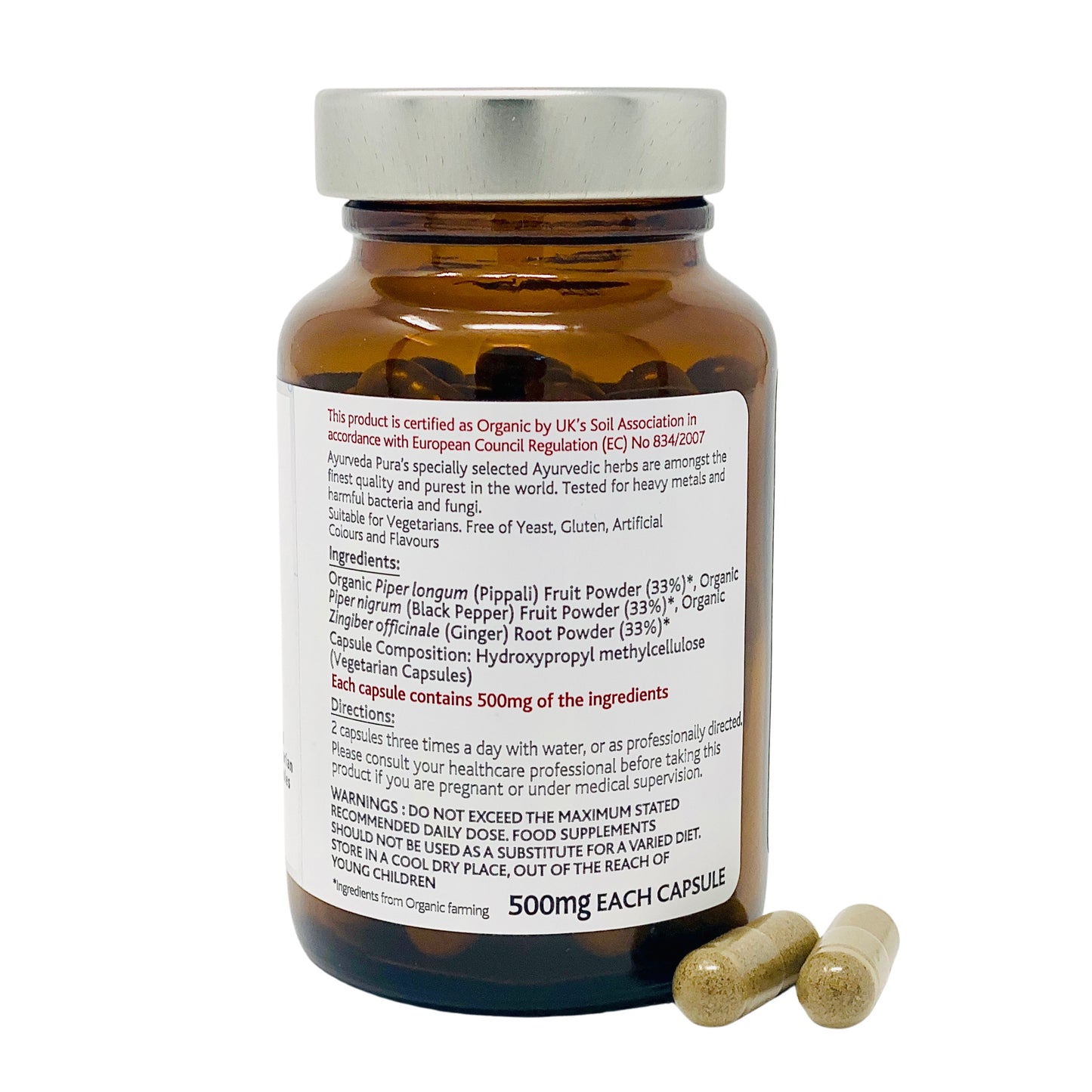 Organic Trikatu 60 Herbal Capsules | Holistic Essentials